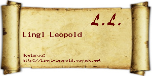 Lingl Leopold névjegykártya